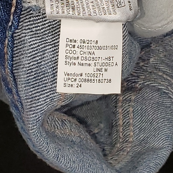 Skinnygirl A-line 5-pocket Studded Jean Skirt 24 - Picture 7 of 7